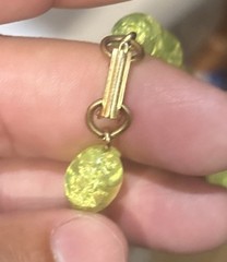 Vintage Lime Green Lucite Bead Long Necklace Single Strand 53”