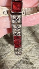 Antique Art Deco Watchenheimer Co Diamonbar Sterling Silver Bracelet 7 Inches