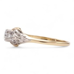 ART DECO DREAMS 18K Yellow Gold & Platinum Set 0.30ct Brilliant Cut Diamond Ring