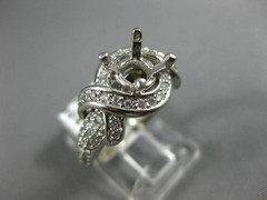 ESTATE WIDE 1.03CT DIAMOND 14KT WHITE GOLD 3D SEMI MOUNT ENGAGEMENT RING #3056