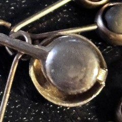 Hand made from vintage parts vintage dangling balls screw earrings 3 3/4″ long