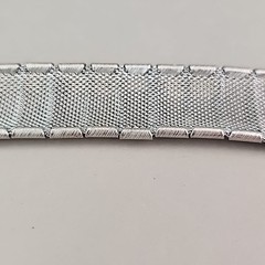 Vintage Mesh Bracelet Brushed Silver Tone Ribbed 6.25″