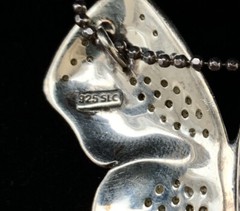 Rare Vintage SLC Sterling Silver Butterfly Necklace