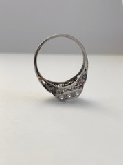 1920s Art Deco Engagement Ring Old European Cut 0.5ct Silver Antique Vintage