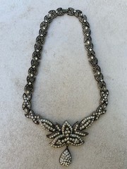 Vintage 1990s Chunky Retro Rhinestone Necklace From Sparkle City