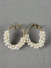 Vintage Barbara Barnett HOOKER Fresh Water Pearls Gold Filled Earrings Cuff