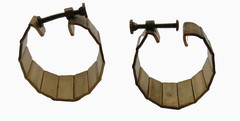 VTG OLD 1940s 1950s UNUSUAL Copper Gold tone shade metal SCREWBACK hoop Earrings