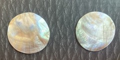 Vintage MOTHER OF PEARL Earrings Large Abalone Circles Pierced post Mermaid BOHO