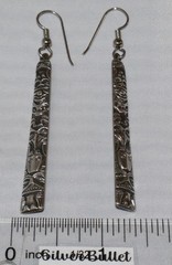 Vintage Sterling Native American Bill Wilson Alaskan Totem Pole Dangle Earrings