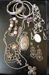 VTG To Now JEWELRY LOT Wearable Curated Mix Silver Tone Bracelets-Earrings++