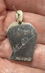 1990s Anthony Quinn LOVERS 925 Sterling Silver & 18K Yellow Gold Dangle Earrings