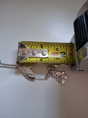 Vtg Monet Charm Necklace Silvertone+3 Charms+Beaded Spacers Signed 30″ 1980’s