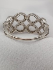Vintage Sterling Natural Diamond 1.00ct Open Lattice Weave Band Ring Sz9 3.0 Gr