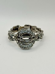 VTG Antique Art Deco Sterling Silver Rhinestone Cage Bracelet – Made in Germany.