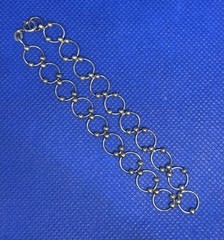 K02 KC 1960s Vintage 925 Sterling Silver Bracelet 8” 20cm Anklet Balls & Rings