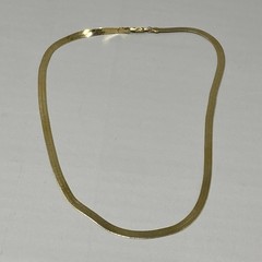 Herringbone Chain Necklace Flat Flexible Links Shiny Classic Lobster Collar 18″