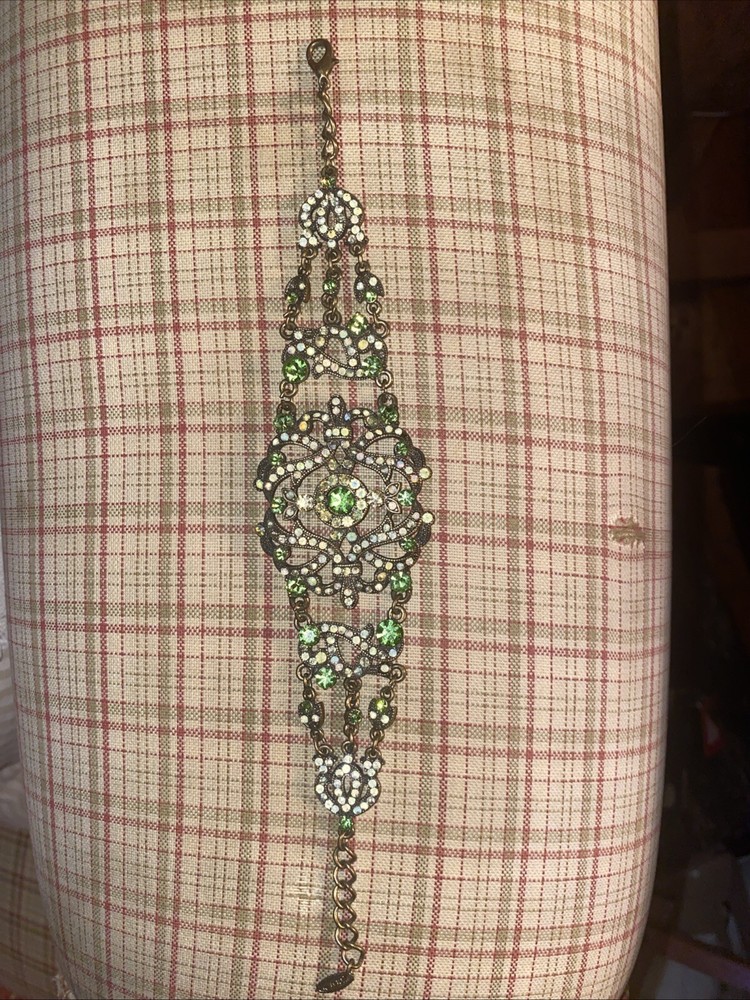 Vintage VCLM Faux Diamond And Tourmaline Bracelet