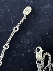 Juicy Couture Triple Chain Gold Tone Necklace Mirrored Charms 18”