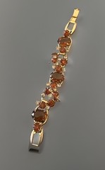 STUNNING Vintage 1960s Juliana Topaz Amber Rhinestone Bracelet D&E unmarked