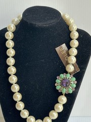 VTG CAROL LEE FAUX PEARL AMETHYST TURQUOISE BEADS 16” NECKLACE WITH TAG READ!
