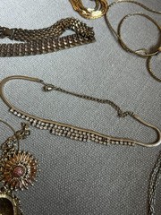 11 Pc Lot Necklaces Bracelets Brooches Many GoldTone