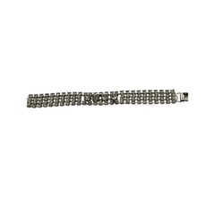 VTG 4 Row CoroCraft Rhinestone Bracelet Silver-Tone Mid-Century Crystal Shine