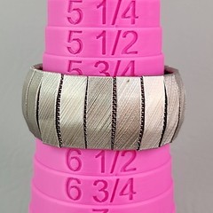 Vintage Mesh Bracelet Brushed Silver Tone Ribbed 6.25″