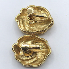 Vintage Napier Gold Tone Swirl Twisted Clip On Screw Back Adjustable Earrings