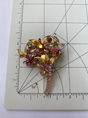 Vintage Juliana D&E Brooch Reference Book Piece 1964 60s MCM Pink Floral Spray