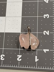 Vintage Fetish Carved Polished Buffalo Pendant Pink Rose Quartz