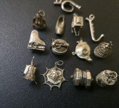 Victorian Silver Plate Charm Set