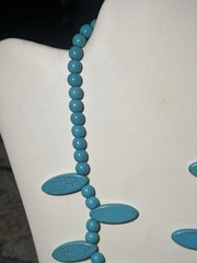 Vintage Blue Howlite Polished Stone Beaded Necklace