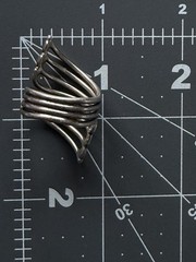 925 Silver Modernist Openwork Bypass Ring 8.8 Grams Size 8.5 Sculptural Vintage