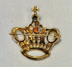 AUTHENTIC SWOBODA CROWN BROOCH~ MULTI-STONE