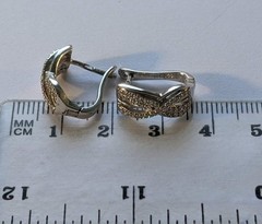 Vintage Earrings 925 silver Weight 3.51 g. Rhodium plated. Ukrainian jewelry.