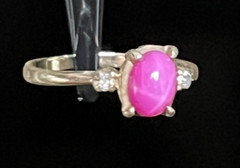 1960’s Pink Star Sapphire Ring 10K Gold Diamond Size 6.25 not blue Vintage