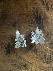 Vintage Weiss Rhinestone Silver Bracelet & Matching Earrings Statement Set