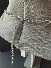 Vintage Chunky Chain Link Necklace Silver Tone 18” Collar Bib Career Stackable
