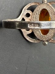 Vintage USSR Latvia Baltic Amber .925 Sterling Silver Ring Size 8