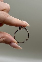 Vintage 70s Solid Copper Adjustable Wrap Ring Art Nouveau Scroll Southwestern