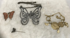 Vintage Butterfly Jewelry Lot Bracelet,Pendant ,Pin, Necklace