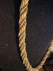 RARE VINTAGE SIGNED MONET THICK GOLD TONE BRAIDED NECKLACE Lovely Old Pawn J