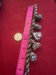 Vintage Etruscan 800 Silver Charm Bracelet With Fob Charms