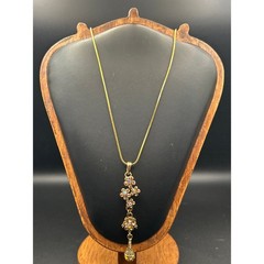 Vintage Clear AB Faceted Crystal Bead Strand Necklace | Aurora Pin