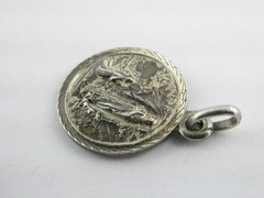 Vintage Spain Sterling Silver Mary Holy Mother Medal Pendant 925 2.3g 7/8 Inch