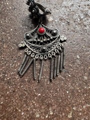 Antique Southwest Silver Earrings Clip On Red Coral