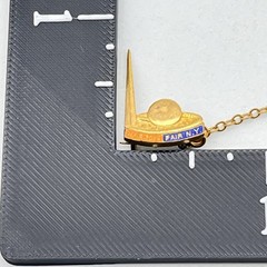 1939 New York World’s Fair Souvenir Pin Trylon Perisphere Gold Tone Blue Enamel