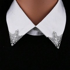 Triangle Brooch Pin Vintage Hollow Unisex Collar Decor Gift Shirt Collar Pin 1Pc