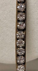 925 Sterling Silver Top Cubic Zirconia Vintage Bar Brooch.