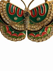 Metropolitan Museum of Art Butterfly Brooch Brown/Green Vintage